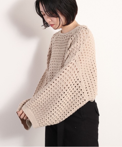 cepo(セポ)の「スカシアミショートニット セットアップ可能(ニット/セーター・レディース・ベージュ/オフホワイト・M)」の20枚目の写真