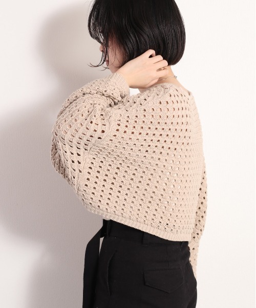 cepo(セポ)の「スカシアミショートニット セットアップ可能(ニット/セーター・レディース・ベージュ/オフホワイト・M)」の22枚目の写真