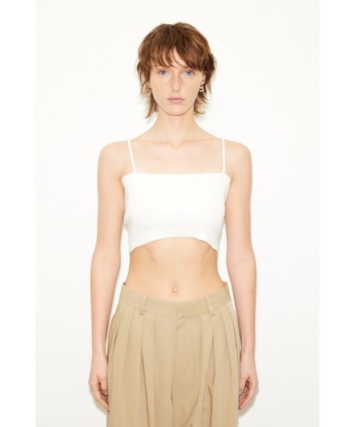 THROW by SLY（スローバイスライ）の「THROW CROP 2WAY RIB CAMI クロップド丈 2ウェイ リブキャミ ニットキャミソール（キャミソール・レディース・カーキ/ブラック/アイボリー・FREE）」の11枚目の写真