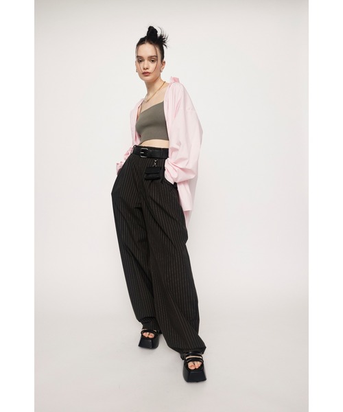 THROW by SLY（スローバイスライ）の「THROW CROP 2WAY RIB CAMI クロップド丈 2ウェイ リブキャミ ニットキャミソール（キャミソール・レディース・カーキ/ブラック/アイボリー・FREE）」の20枚目の写真