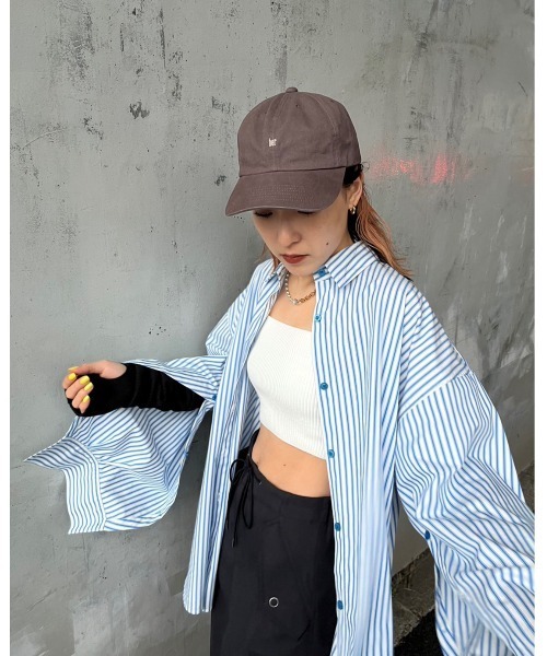 THROW by SLY（スローバイスライ）の「THROW CROP 2WAY RIB CAMI クロップド丈 2ウェイ リブキャミ ニットキャミソール（キャミソール・レディース・カーキ/ブラック/アイボリー・FREE）」の21枚目の写真