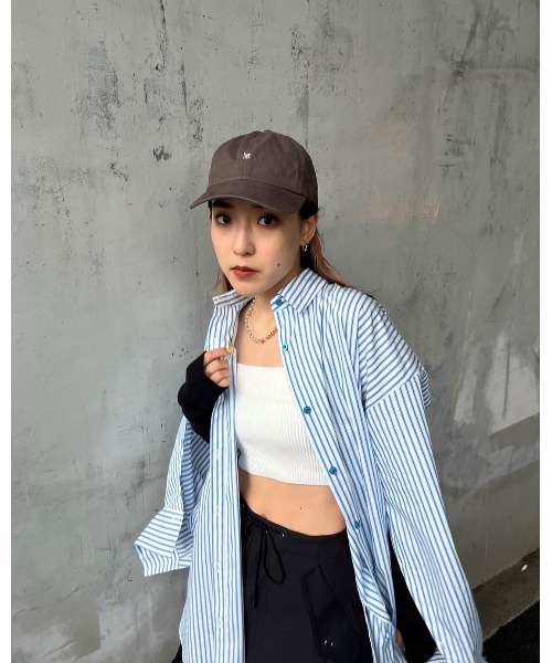 THROW by SLY（スローバイスライ）の「THROW CROP 2WAY RIB CAMI クロップド丈 2ウェイ リブキャミ ニットキャミソール（キャミソール・レディース・カーキ/ブラック/アイボリー・FREE）」の22枚目の写真