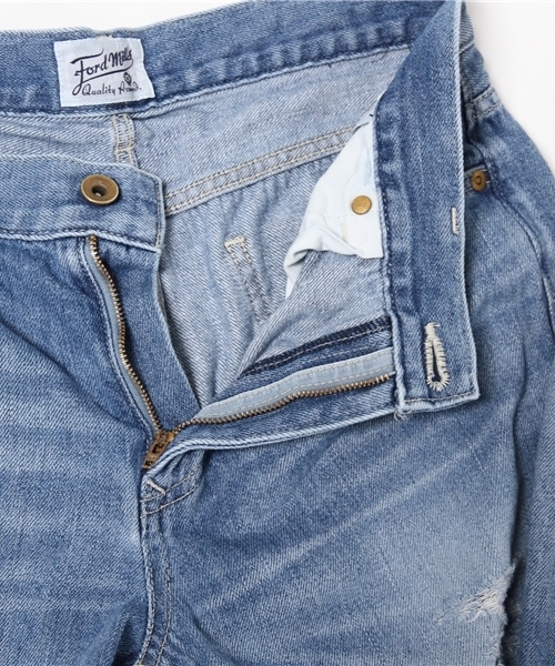 FORDMILLS（フォードミルズ）の「クラッシュデニム（デニムパンツ・レディース・ホワイト/ブルー・40/38/36/34）」の6枚目の写真