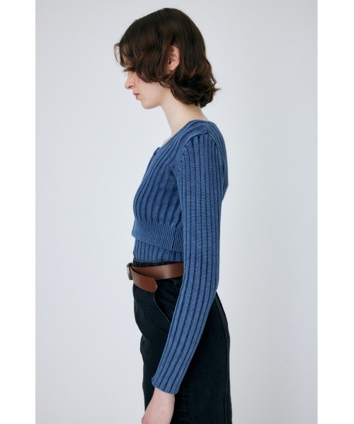 MOUSSY（マウジー）の「STONE WASH ZIP UP KNIT カーディガン