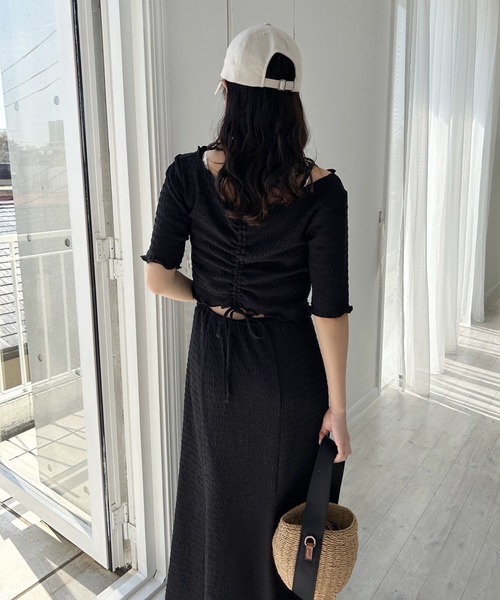 one after another NICE CLAUP（ワンアフターアナザーナイスクラップ）の「マルチWAYで着回せる。しぼしぼセットワンピース（ワンピース・レディース・ピンク/ブラック/サックスブルー/アイボリー/ブラック系その他/ネイビー・FREE）」の20枚目の写真