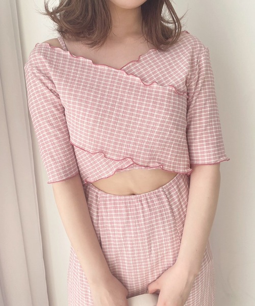 one after another NICE CLAUP（ワンアフターアナザーナイスクラップ）の「マルチWAYで着回せる。しぼしぼセットワンピース（ワンピース・レディース・ピンク/ブラック/サックスブルー/アイボリー/ブラック系その他/ネイビー・FREE）」の12枚目の写真