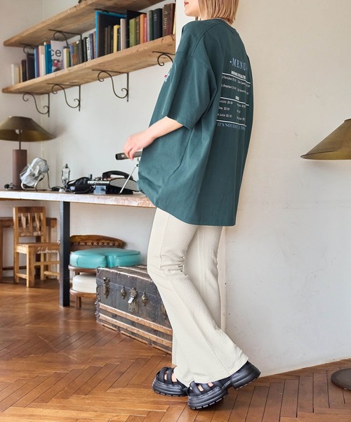 PBLIM(ページボーイリム)の「PAGEBOYLIM/フクレジャガードフレアパンツ(その他パンツ・レディース・ブラック/オフホワイト/グリーン・FREE)」の9枚目の写真