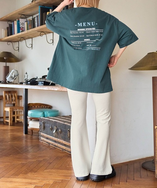 PBLIM(ページボーイリム)の「PAGEBOYLIM/フクレジャガードフレアパンツ(その他パンツ・レディース・ブラック/オフホワイト/グリーン・FREE)」の10枚目の写真