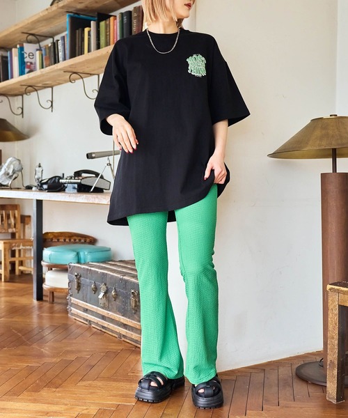 PBLIM(ページボーイリム)の「PAGEBOYLIM/フクレジャガードフレアパンツ(その他パンツ・レディース・ブラック/オフホワイト/グリーン・FREE)」の18枚目の写真