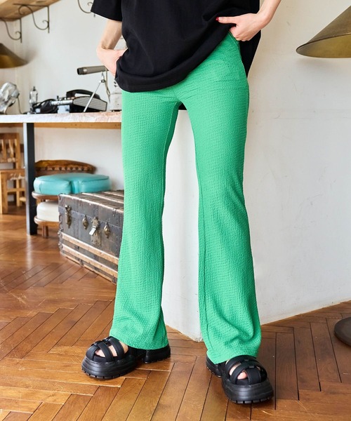 PBLIM(ページボーイリム)の「PAGEBOYLIM/フクレジャガードフレアパンツ(その他パンツ・レディース・ブラック/オフホワイト/グリーン・FREE)」の21枚目の写真