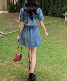 CELINE デニム ミニ シャツ/ドレス ワンピース 楽天市場】ステッチラインミニデニムシャツワンピース・p497102