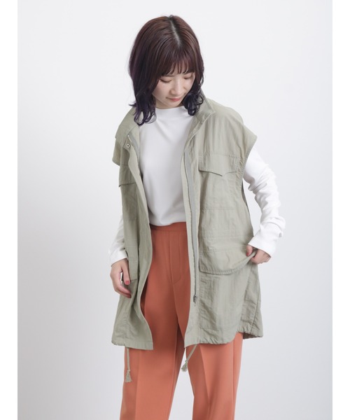 Samansa Mos2 blue（サマンサモスモスブルー）の「ミリタリーベスト（ベスト・レディース・チャコール/カーキ/オフホワイト・ﾌﾘ-）」の14枚目の写真