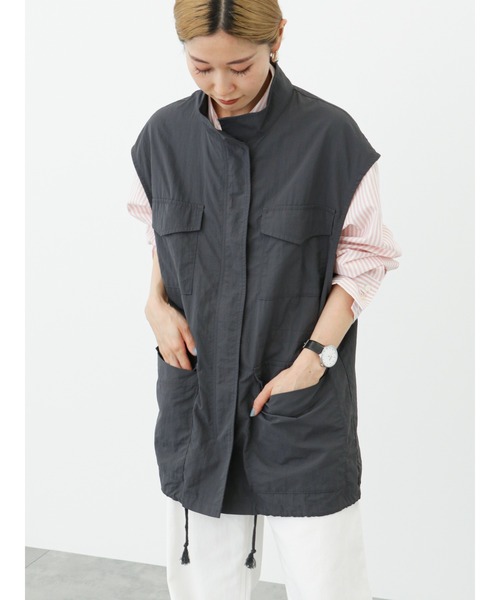 Samansa Mos2 blue（サマンサモスモスブルー）の「ミリタリーベスト（ベスト・レディース・チャコール/カーキ/オフホワイト・ﾌﾘ-）」の16枚目の写真