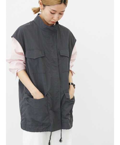 Samansa Mos2 blue（サマンサモスモスブルー）の「ミリタリーベスト（ベスト・レディース・チャコール/カーキ/オフホワイト・ﾌﾘ-）」の21枚目の写真