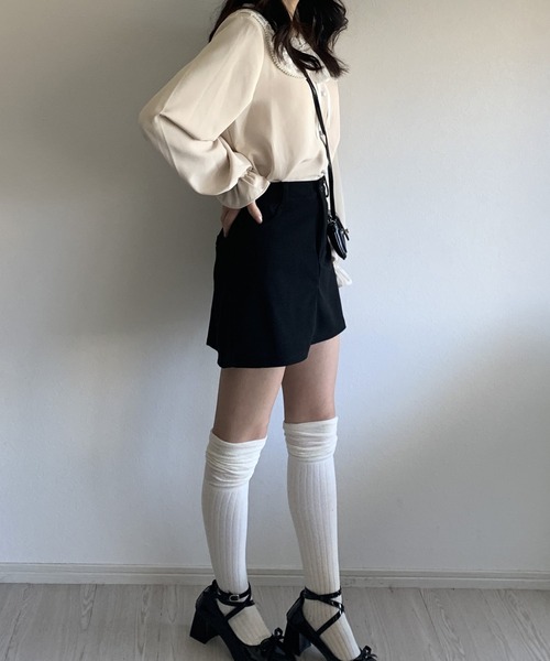Silly(シリー)の「【可愛い春コーデに♪】ビッグレース衿キャンディスリーブブラウス(シャツ/ブラウス・レディース・アイボリー/グレー/ホワイト・SMALL/MEDIUM/LARGE)」の15枚目の写真