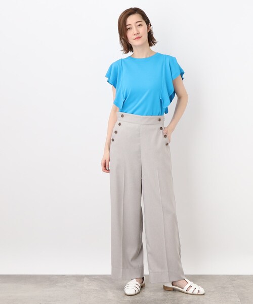 grove（グローブ）の「◆ハイウエスト麻調マリンパンツ（その他パンツ・レディース・ブルー/グレー/グレー系その他・02/03/05/01/04）」の4枚目の写真