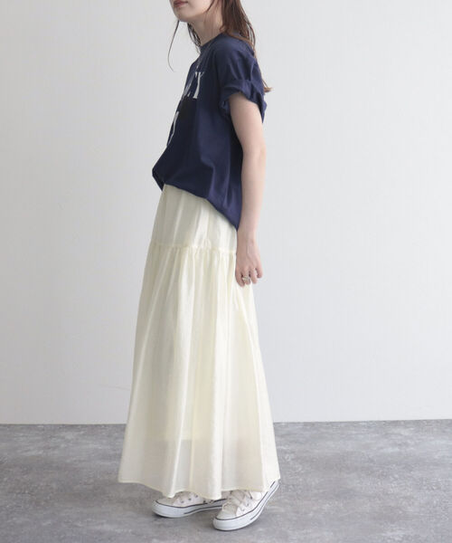 fredy emue（フレディエミュ）の「【fredy emue/フレディエミュ】シアーギャザースカート（スカート・レディース・ライトグリーン/クリーム/ブラック・36/38）」の19枚目の写真