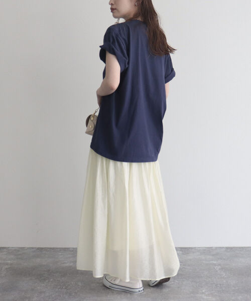 fredy emue（フレディエミュ）の「【fredy emue/フレディエミュ】シアーギャザースカート（スカート・レディース・ライトグリーン/クリーム/ブラック・36/38）」の22枚目の写真