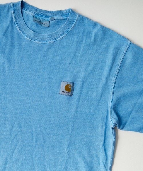 Carhartt WIP（カーハートダブリューアイピー）の「[carhartt WIP/カーハートダブリューアイピー] NELSON ワンポイントロゴ ピグメントTシャツ（Tシャツ/カットソー・レディース・サックスブルー/グリーン/ホワイト/ブラック・M/L/XS/S）」の4枚目の写真