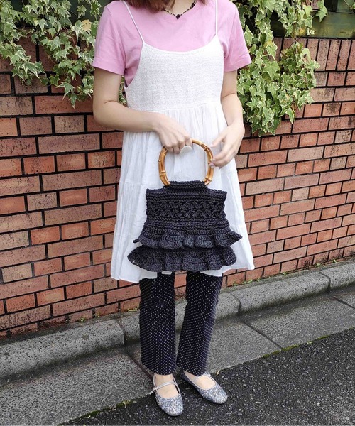 Casselini（キャセリーニ）の「Casselini(キャセリーニ)ペーパーバンブーバッグ（ハンドバッグ・レディース・オレンジ/ベージュ/ブラック・FREE）」の17枚目の写真