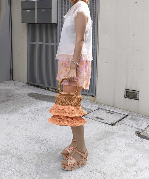 Casselini（キャセリーニ）の「Casselini(キャセリーニ)ペーパーバンブーバッグ（ハンドバッグ・レディース・オレンジ/ベージュ/ブラック・FREE）」の19枚目の写真