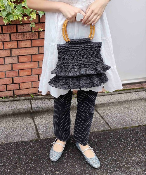 Casselini（キャセリーニ）の「Casselini(キャセリーニ)ペーパーバンブーバッグ（ハンドバッグ・レディース・オレンジ/ベージュ/ブラック・FREE）」の22枚目の写真