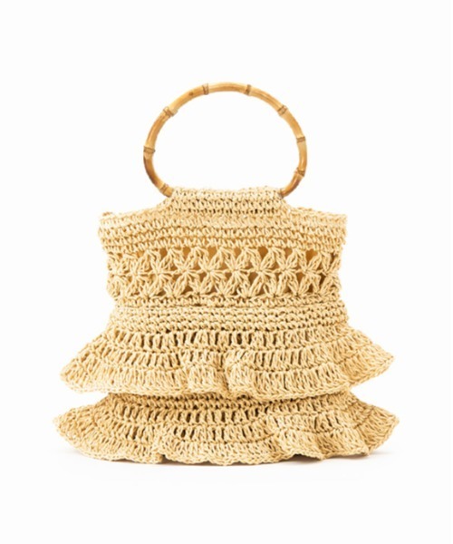 Casselini（キャセリーニ）の「Casselini(キャセリーニ)ペーパーバンブーバッグ（ハンドバッグ・レディース・オレンジ/ベージュ/ブラック・FREE）」の4枚目の写真