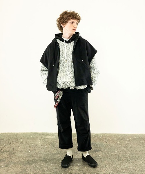 masterkey(マスターキー)の「mcg3265-COMFORT-HOODIE フーディーポンチョ(カーディガン/ボレロ・メンズ・サンドベージュ/ブラウン/ブラック・FREE)」の5枚目の写真