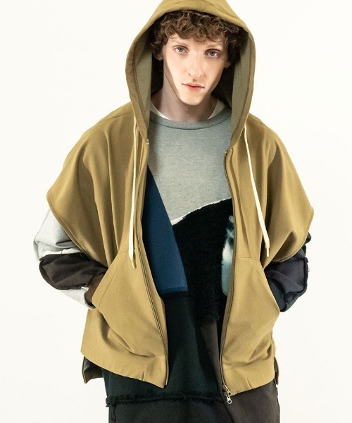 masterkey(マスターキー)の「mcg3265-COMFORT-HOODIE フーディーポンチョ(カーディガン/ボレロ・メンズ・サンドベージュ/ブラウン/ブラック・FREE)」の12枚目の写真