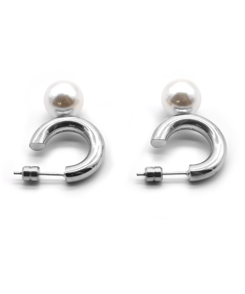 LHME（エルエイチエムイー）の「LHME チャンキーパールフープピアス/サージカルステンレス316L（金属アレルギー対応）（ピアス（両耳用）・レディース・シルバー/ゴールド・ONE SIZE）」の20枚目の写真