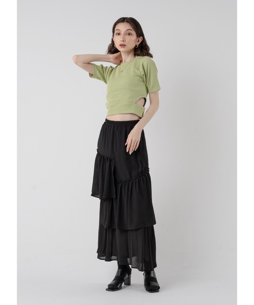 Adoon plain(アドーンプレーン)の「ウエストカットトップス(Tシャツ/カットソー・レディース・ライトグリーン/ホワイト/ライトブルー/ブラック・FREE)」の17枚目の写真