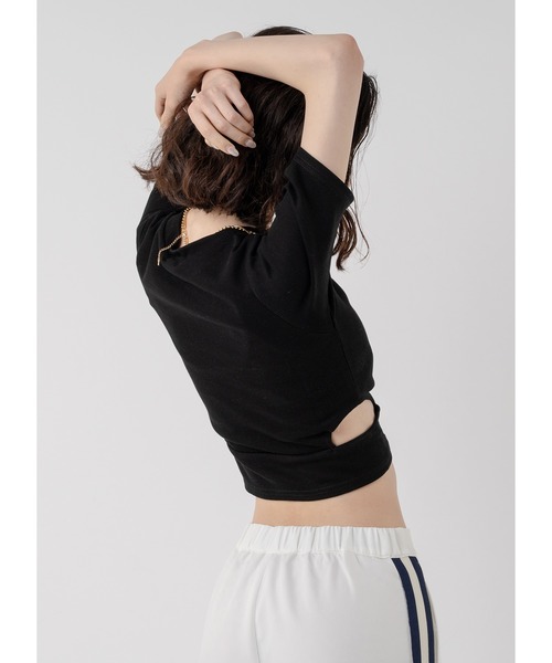 Adoon plain(アドーンプレーン)の「ウエストカットトップス(Tシャツ/カットソー・レディース・ライトグリーン/ホワイト/ライトブルー/ブラック・FREE)」の14枚目の写真