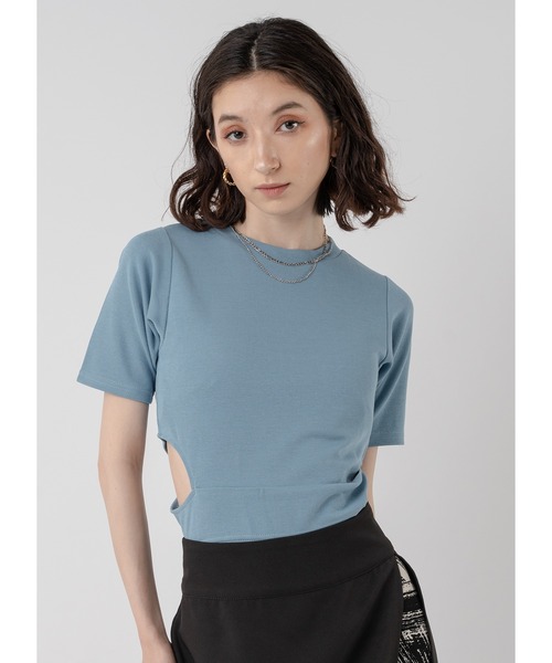 Adoon plain(アドーンプレーン)の「ウエストカットトップス(Tシャツ/カットソー・レディース・ライトグリーン/ホワイト/ライトブルー/ブラック・FREE)」の15枚目の写真