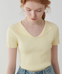 Fano Studios（ファノ ストゥディオズ）の「Vネックカラーショートスリーブリブニット FX23S226【Fano Studios】（Tシャツ/カットソー・メンズ）」