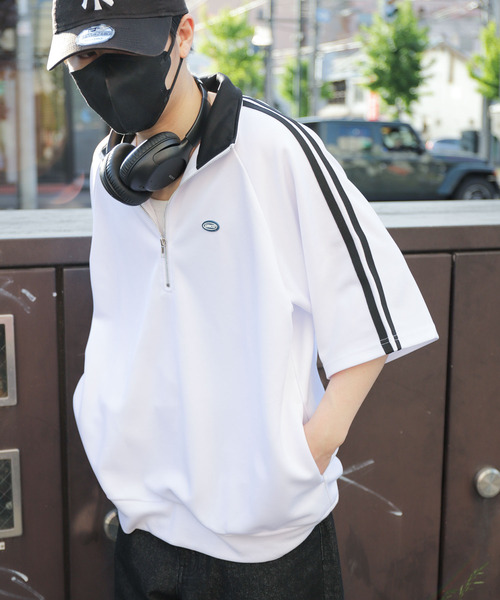 UNCORD（アンコード）の「【UNCORD】half zip loose fit tee jaket/ハーフジップルーズフィットティージャケット（Tシャツ/カットソー・メンズ・ブルー/グリーン/オフホワイト/ブラック・MEDIUM/LARGE/X-LARGE）」の2枚目の写真