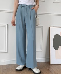 サイドウエストオープン ツータックスラックスセミワイドパンツ