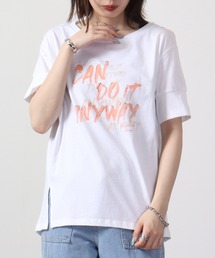サイドスリットプリントTシャツ