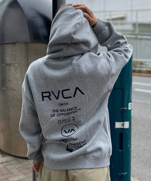 RVCA（ルーカ）の「【ムラサキスポーツ別注】RVCA/ルーカ ジップアップパーカー オーバーサイズ バックプリント 裏起毛パーカー BD044-P03（パーカー・レディース・グレー/ホワイト/ブラック/ライトピンク・M/L）」の21枚目の写真