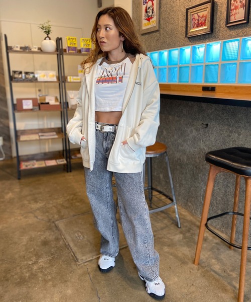 RVCA（ルーカ）の「【ムラサキスポーツ別注】RVCA/ルーカ ジップアップパーカー オーバーサイズ バックプリント 裏起毛パーカー BD044-P03（パーカー・レディース・グレー/ホワイト/ブラック/ライトピンク・M/L）」の10枚目の写真