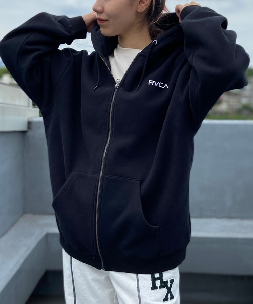RVCA（ルーカ）の「【ムラサキスポーツ別注】RVCA/ルーカ ジップアップパーカー オーバーサイズ バックプリント 裏起毛パーカー BD044-P03（パーカー・レディース・グレー/ホワイト/ブラック/ライトピンク・M/L）」の15枚目の写真