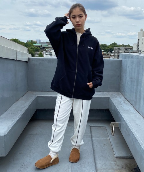 RVCA（ルーカ）の「【ムラサキスポーツ別注】RVCA/ルーカ ジップアップパーカー オーバーサイズ バックプリント 裏起毛パーカー BD044-P03（パーカー・レディース・グレー/ホワイト/ブラック/ライトピンク・M/L）」の16枚目の写真