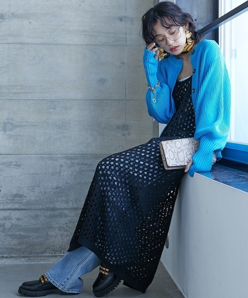 GEVS.（ジェイヴィス）の「＜大きいサイズ＞ メッシュ編ニット