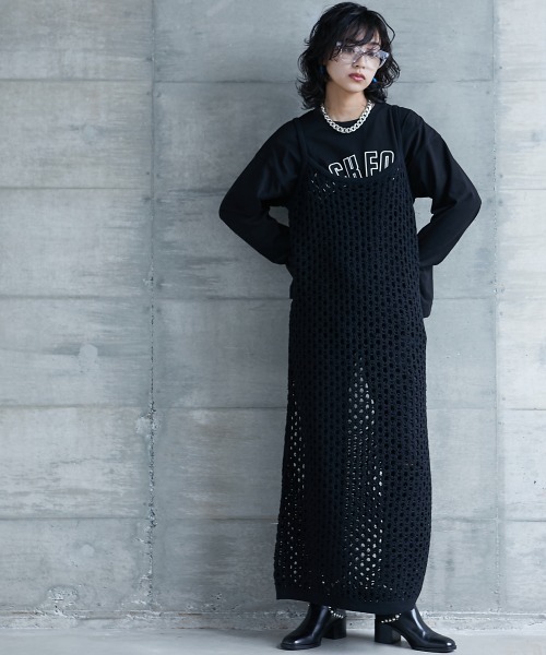 GEVS.（ジェイヴィス）の「＜大きいサイズ＞ メッシュ編ニット
