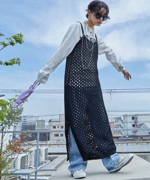 GEVS.（ジェイヴィス）の「＜大きいサイズ＞ メッシュ編ニット
