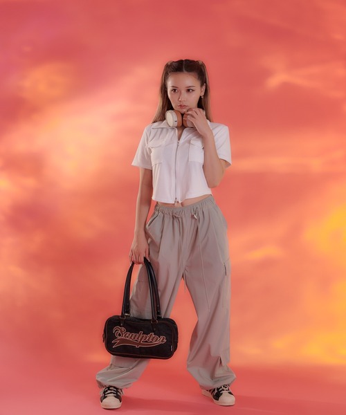 sedacle（セダクル）の「【SDG】zip up tops（Tシャツ/カットソー・レディース・オフホワイト/グレー/ブラック・FREE）」の8枚目の写真