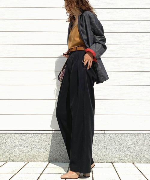 Q(キュー)の「カーブワイドパンツ(その他パンツ・レディース・ブラック/オリーブ・MEDIUM)」の19枚目の写真