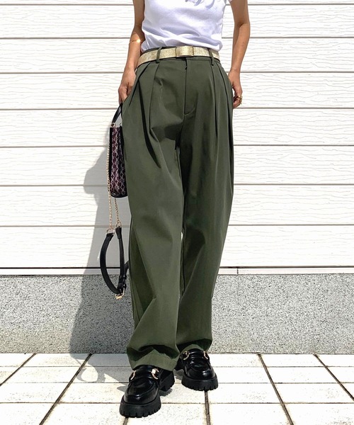 Q(キュー)の「カーブワイドパンツ(その他パンツ・レディース・ブラック/オリーブ・MEDIUM)」の20枚目の写真