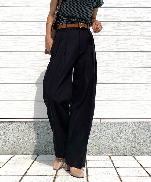 Q(キュー)の「カーブワイドパンツ(その他パンツ・レディース・ブラック/オリーブ・MEDIUM)」の22枚目の写真