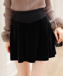 インナーSPT付きベロアフレアスカート