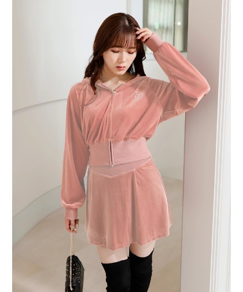 LIPSERVICE（リップサービス）の「インナーSPT付きベロアフレアスカート（スカート・レディース・ブラック/ベージュ/ピンク・S/M）」の15枚目の写真